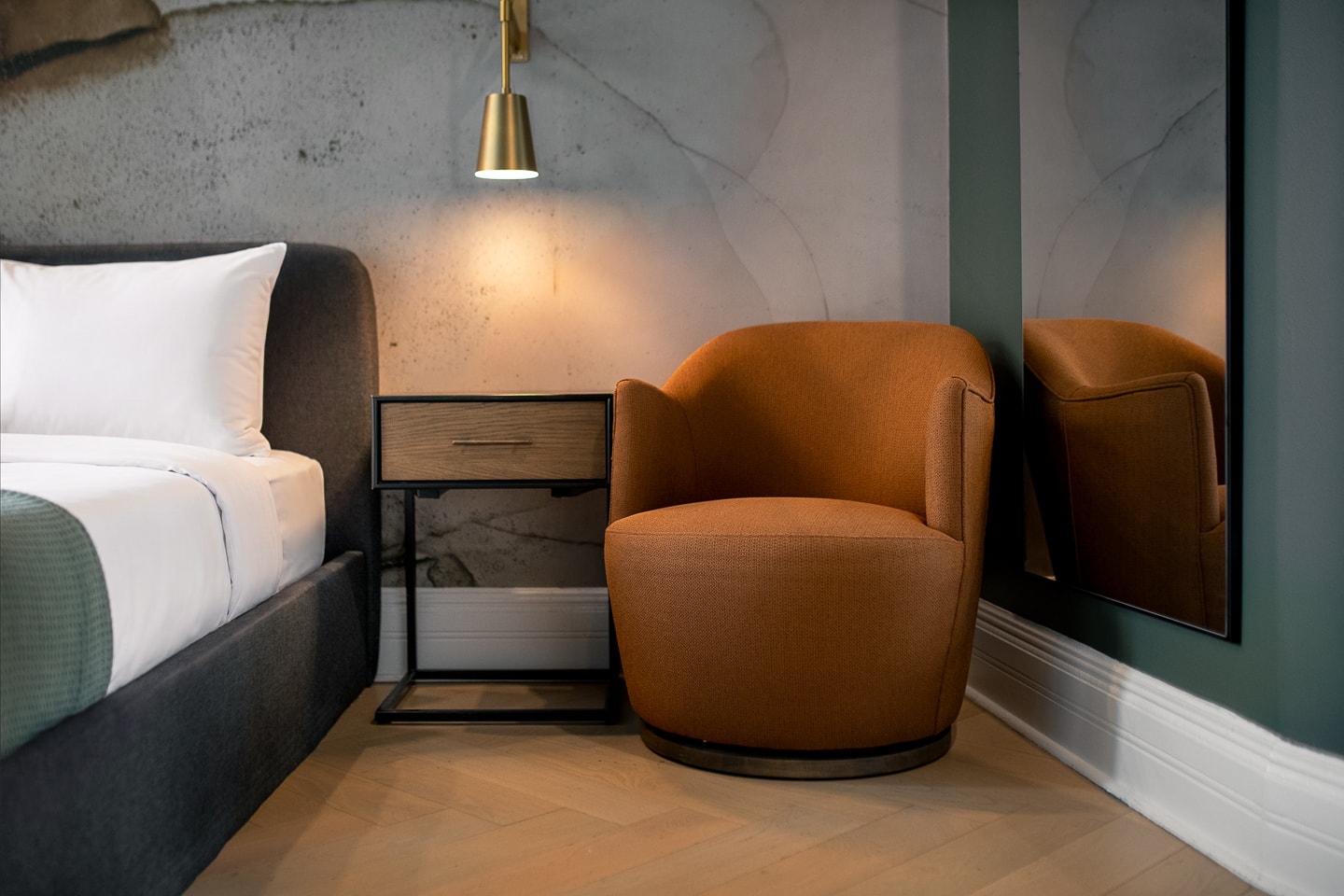 Room 1008, leather armchair in the corner