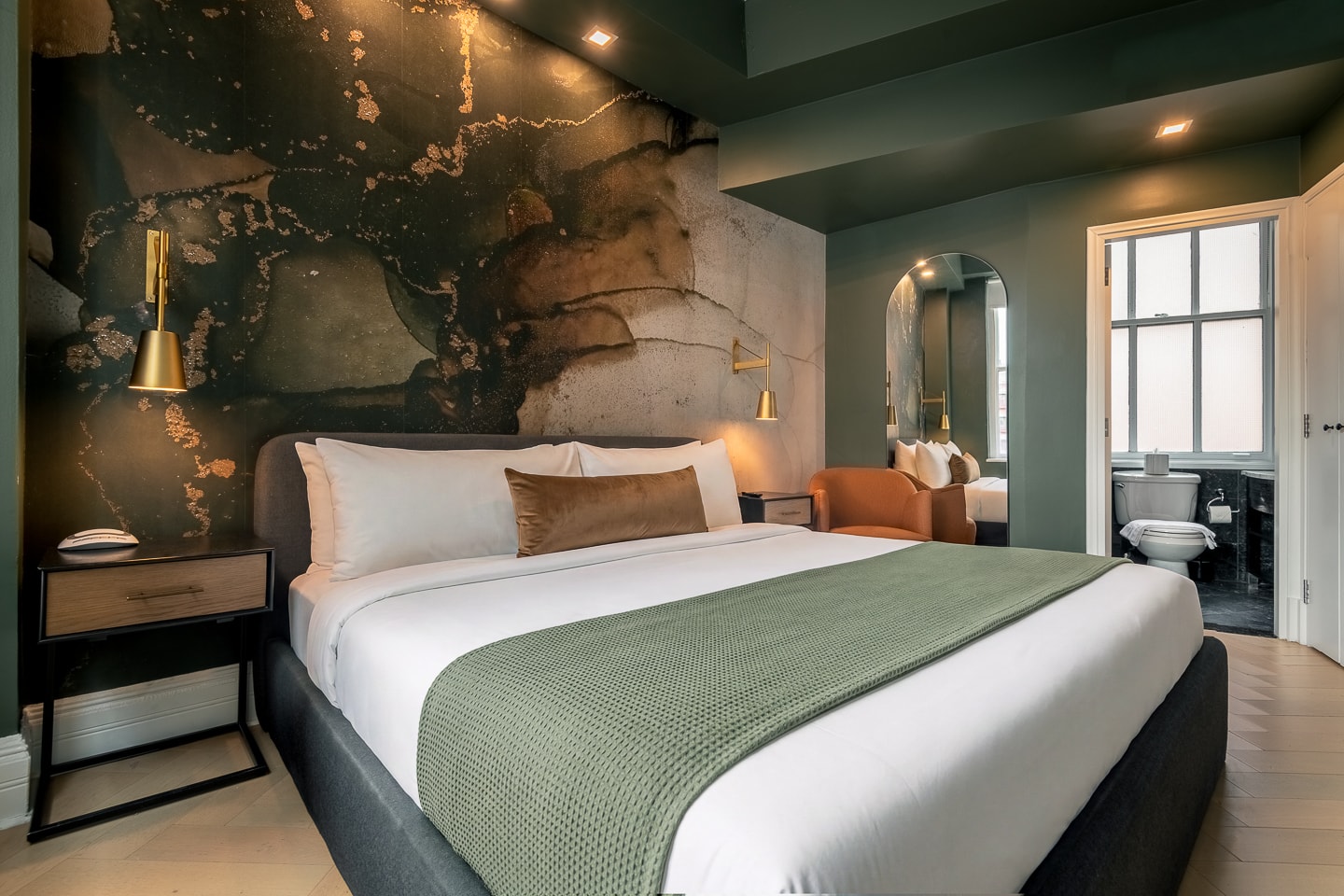 A furnished bedroom in a Return Policy residence