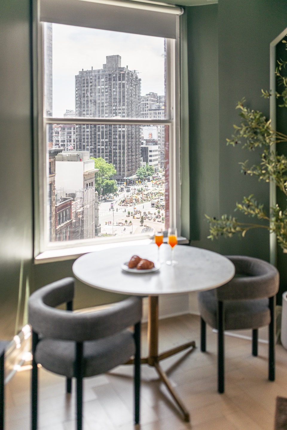 A table beside a window in a Return Policy residence
